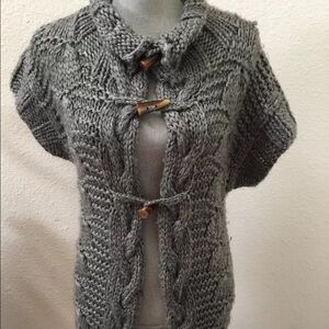 Hazel Anthropologie gray cardigan sweater small S Excellent RARE HTF
